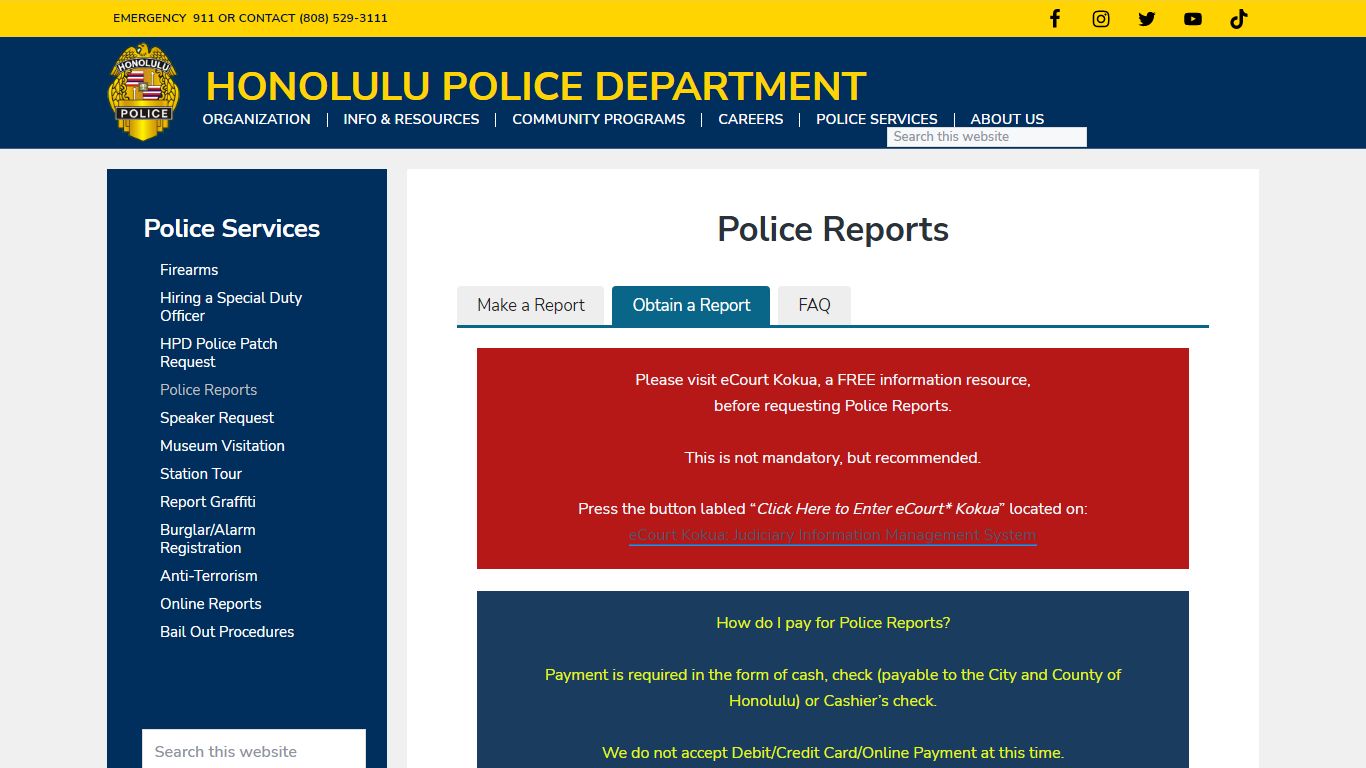 Police Reports - Honolulu Police Department