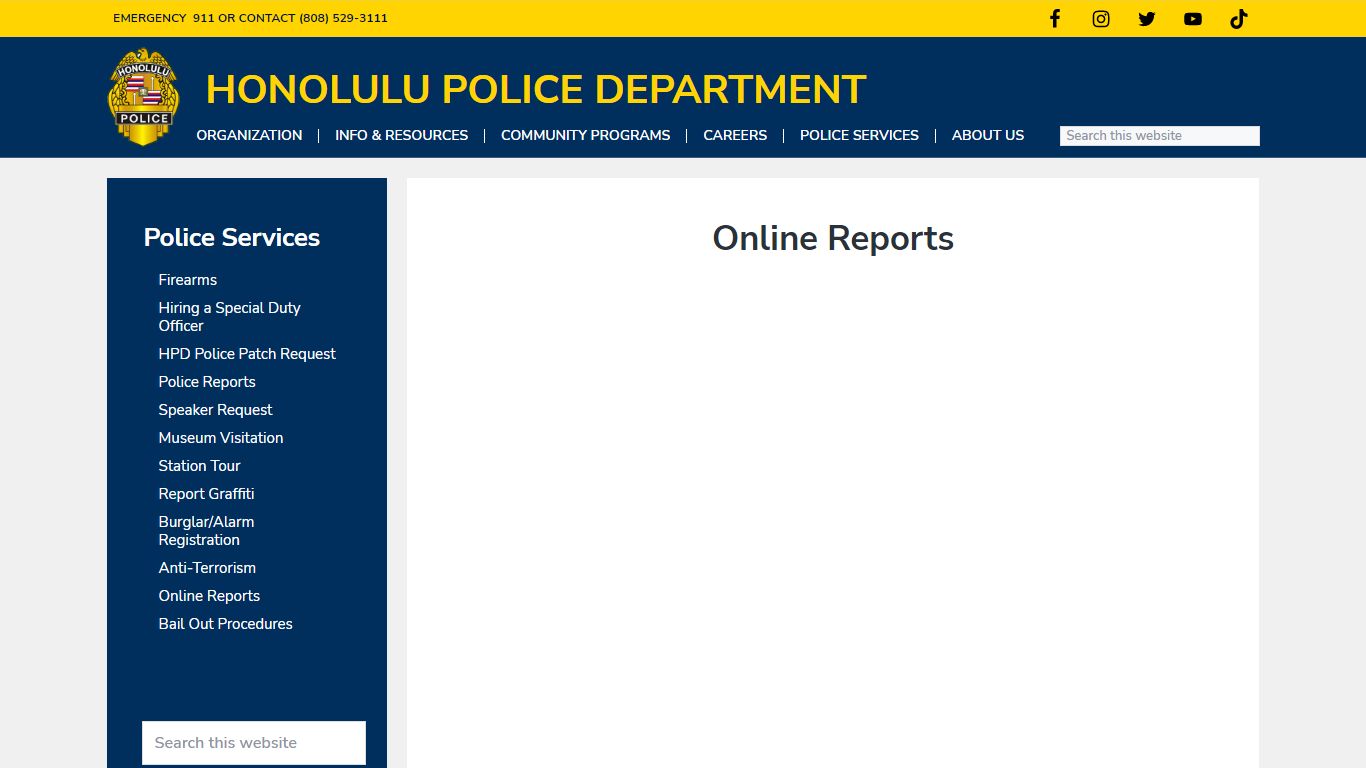 Online Reports - Honolulu Police Department